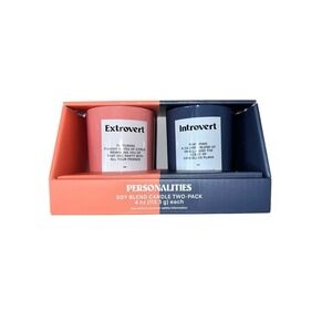Room Essentials Personalities Soy Blend Candle 2 Pack 4oz Extrovert Introvert
